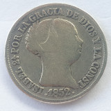 Spania 2 Reales 1852 argint Isabela II, Europa