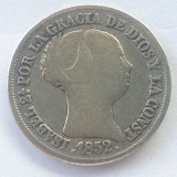 Moneda Argint Spania 2 Reales 1852 Isabela II - Colecție Numismatică