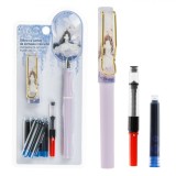 Set Stilou, Model Față, Culoare Lila și Mov, 6 Rezerve Cerneală Albastră, Oem