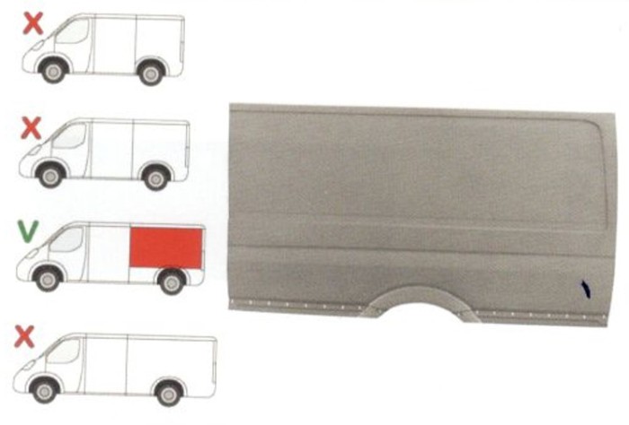 Aripa spate Mercedes Sprinter 906 01.2007-, SPRINTER 209-524, 07.06-10.13 / Vw Crafter 2006- Partea Stanga, Spatiu De Incarcare =4300 Mm , Partea Sup