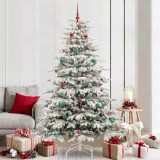 VidaXL Brad de Crăciun artificial cu ramuri articulare Alb 210 cm 3395657
