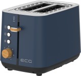 Cumpara ieftin Prajitor de paine ECG ST 2768 Timber Petrol, 925 W, 2 felii, 7 trepte, otel inoxidabil, elemente din lemn, albastru indigo