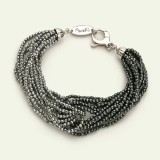 Cumpara ieftin Brățară damă hematit natural Pearl Drop, argint 925 placat rodiu, reglabilă 18-23cm, Made in Italy, cutie cadou