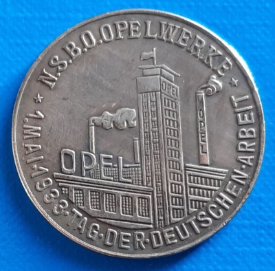 Adolf Hitler 1933 Fabrica Opel 36mm foto