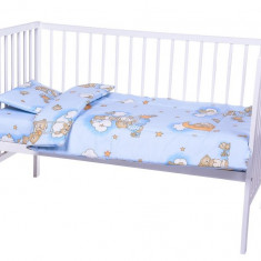 Lenjerie patut cu 3 piese Sleepy Teddy Bear Blue 006