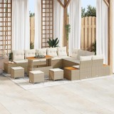 vidaXL Set de canapele pentru grădină cu pernă Bej Rattan poli 3364931
