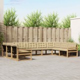 vidaXL Set de canapele de exterior cu pernă 9 pcs Alb și Bej 3389071
