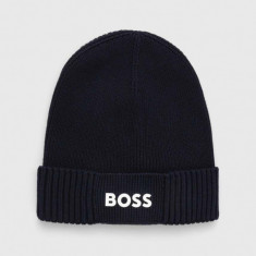 Boss Green caciula din amestec de lana BOSS GREEN culoarea albastru marin