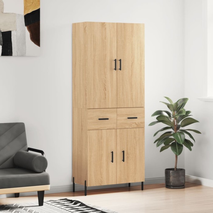 vidaXL Dulap &icirc;nalt, stejar sonoma, 69,5x34x180 cm, lemn compozit