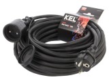 Prelungitor Alimentare Negru 15m 16A 3x2.5mm2