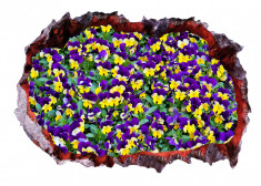 Autocolant decorativ, Gaura in perete, Arbori si flori, Multicolor, 83 cm, 514ST-1 foto