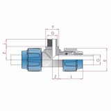 Racord T pentru țeavă PP PE 20 x 3/4&quot; AG x 20