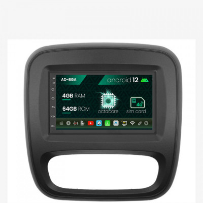 Navigatie Opel Vivaro Renault Traffic (2014+), Android 12, A-Octacore 4GB RAM + 64GB ROM, 7 INCH - AD-BGA1004+AD-BGRRE017 foto