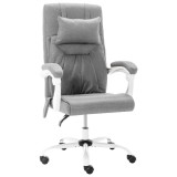 Cumpara ieftin Scaun de birou cu masaj, gri, material textil