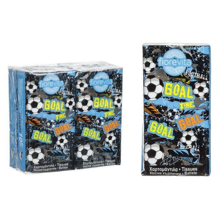 șervețele Buzunar Copii, Fiorevita, Fotbal, 3 Straturi, Set 4 Bucăți, Multicolor