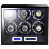 Cumpara ieftin Cutie intors ceasuri automatice cu amprenta iUni, Luxury Watch Winder 6 Carbon