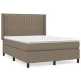 Cumpara ieftin Pat continental cu saltea gri taupe 140x200 cm material textil