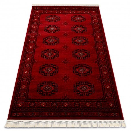 ORIENT 6871 covor visiniu / negru Cadru, clasic, ornament, cu franjuri, 200x290 cm