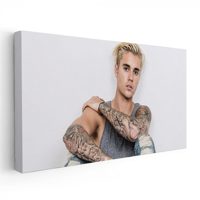 Tablou afis Justin Bieber cantaret 2382 Tablou canvas pe panza CU RAMA 40x80 cm
