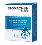 Stomachon Hydro NaturPharma: Supliment rehidratare cu electroliti, probiotice, Soc, Ghimbir si Afin - 12 plicuri