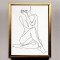 Tablou pictat manual ulei panza alb negru Tablou inramat Tablou femeie nud 50x70