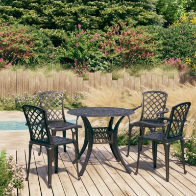 Gossi set mobilier bistro, 5 piese, negru, aluminiu turnat foto