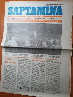 saptamana 15 decembrie 1989-ultimul numar al ziarului in comunism,ultima plenara foto
