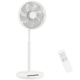 HOMCOM Ventilator pe picior, diametru 39 cm, 12 viteze, 4 moduri, temporizator 9H, oscilație 120&deg;, &icirc;nălțime reglabilă, alb | Aosom Romania