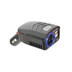 Incarcator auto Carpoint pentru USB de la priza auto 12V/24V, tensiune iesire 5V DC cu 2 iesiri USB de 4.8A, culoare negru foto