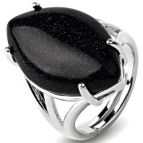 Inel Goldstone, piatra mare 2.7 cm forma marquise, reglabil