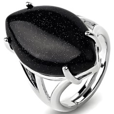 Inel Goldstone, piatra mare 2.7 cm forma marquise, reglabil
