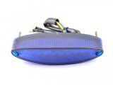 Stop Spate LED Universal Moto Revo, Geam Albastru, 97mm distanta suruburi