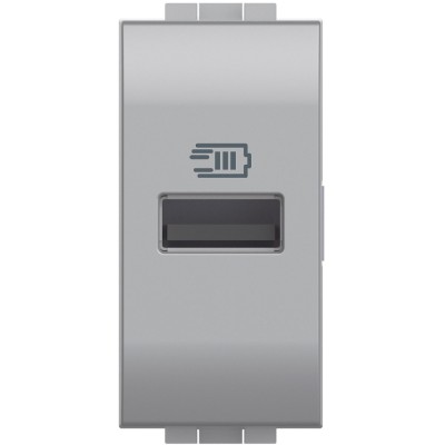 Priza USB 1M Tip A 5V Living Light Bticino aluminiu NT4191A foto