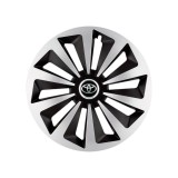Set 4 capace roti Fox Gri-Negru R14 Compatibil Cu Toyota, Autohelix MSA