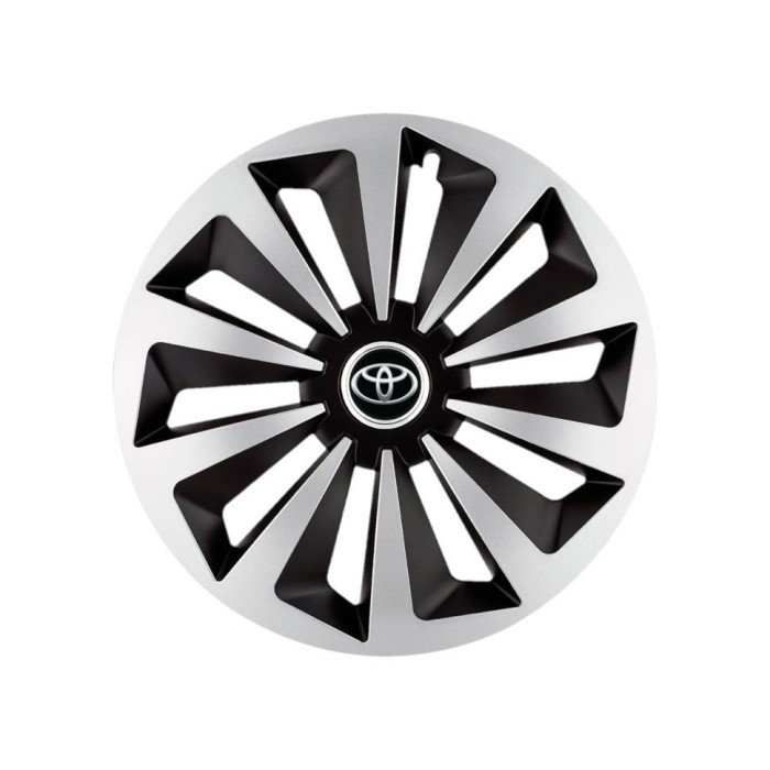 Set 4 capace roti Fox Gri-Negru R15 Compatibil Cu Toyota