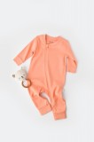 Salopeta BabyCosy Roz 100% Bumbac Organic Maneca Lunga Fermoar Marime 12-18 Luni Unisex