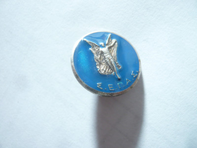 Insigna Federatia Atletism a Greciei SEGAS - Emblema , metal si email ,d=2,2cm foto