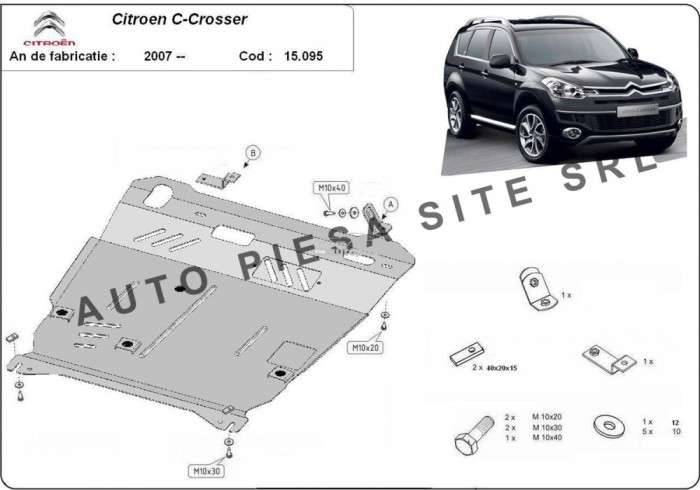 Scut metalic motor Citroen C-Crosser fabricat incepand cu 2007 APS-15,095