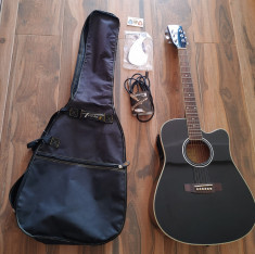 Chitara electro-acustica Harley Benton D-120CE BK nefolosita+ husa si accesorii foto