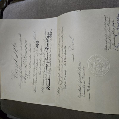 Decret acordare Ordinului &amp;quot;Coroana Rom&amp;acirc;niei&amp;quot; de către Carol al II lea foto