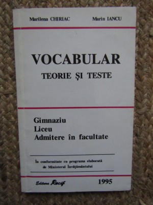Marileana Chiriac, Marin Iancu - Vocabular - teorie si teste foto