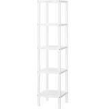 SONGMICS Etajera bambus 5 niveluri, raft multifunctional pentru baie sau bucatarie, 33x33x146 cm, alb Household NewTrend