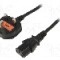 Cablu alimentare AC, 1.8m, 3 fire, culoare negru, BS 1363 (G) mufa, IEC C13 mama, SUNNY - C13G18