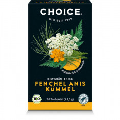 Ceai bio din plante Fenicul, anason si chimen, 20 pliculete a 2g / 40.0g Choice®