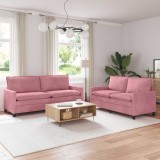 vidaXL Set de canapea 2 pcs Roz Catifea 3417148