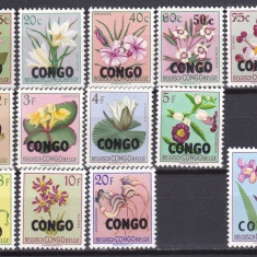 DB1 Flora Flori supratipar 1960 Congo 17 v. MNH