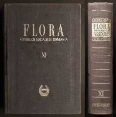 rara 1966 FLORA ROMANIEI &ndash;&nbsp;Traian Savulescu vol. 11 XI. 876 pag din care 155 planse BOTANICA. Plante Monocotiledonate ACADEMIA RSR 24,5x18cm CARTONATA
