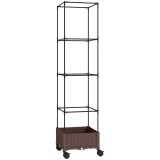 Outsunny Jardinieră &Icirc;nălțată cu Spalier 20L, Pat de Grădină &Icirc;nălțat pentru Exterior cu Roți Blocabile, Sistem de Autoirigare, Orificii de Drenaj pentr