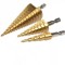 Set 3 x Burghiu Conic Metal In Trepte, Spiral Conic 4-32 mm