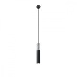 Lampă Suspendată Borigio Negru/Gri Oțel/Beton 1 Bec Tub Modern De Interior